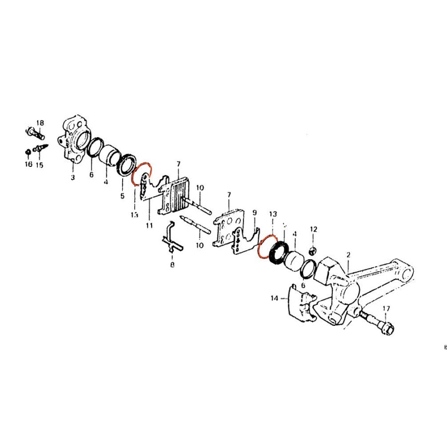 Frein - Etrier - Circlips de cache poussiere - (x1)