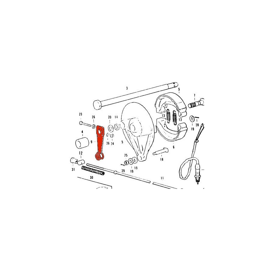 Frein - Fourchette de tambour arriere