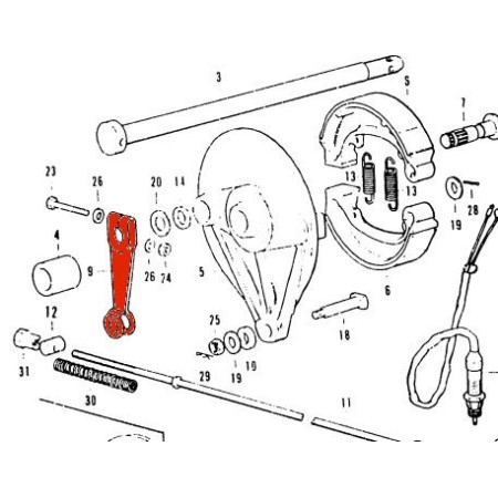 Frein - Fourchette de tambour arriere