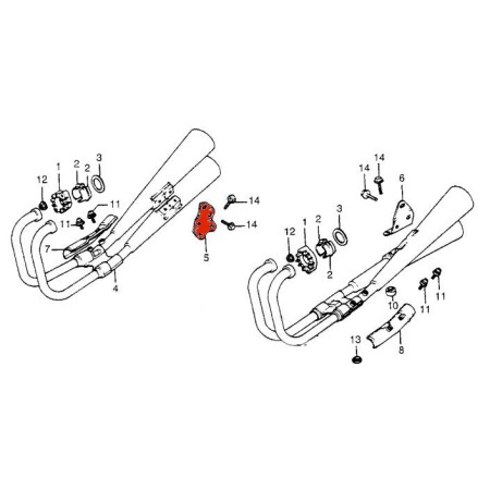 Echappement - Support de fixation - CB750 C - Droit - N'est plus disponible