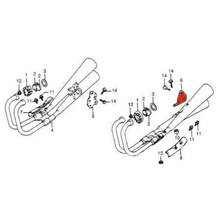 Echappement - Support de fixation - CB750 C - Gauche - N'est plus disponible