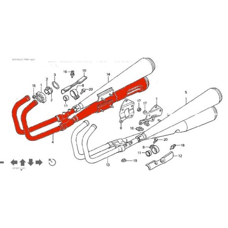 Echappement - Ligne 2en2 Droit - CB750K (DOHC) - N'est plus disponible