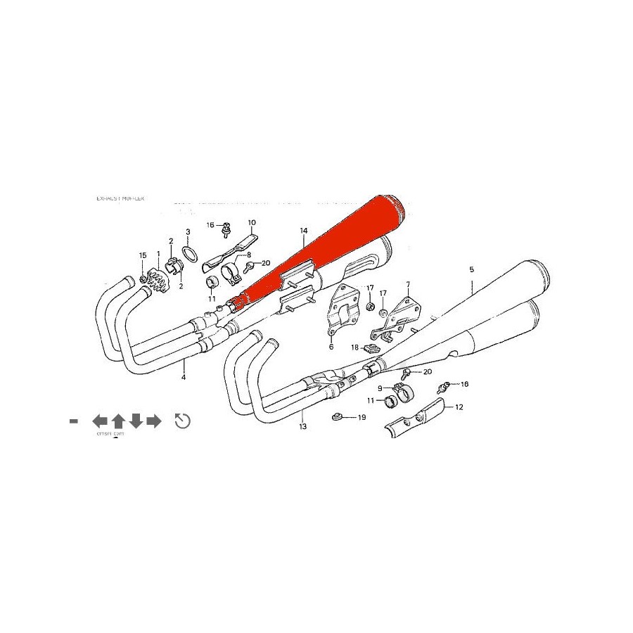 Echappement - Silencieux Droit - CB750K (DOHC) - N'est plus disponible