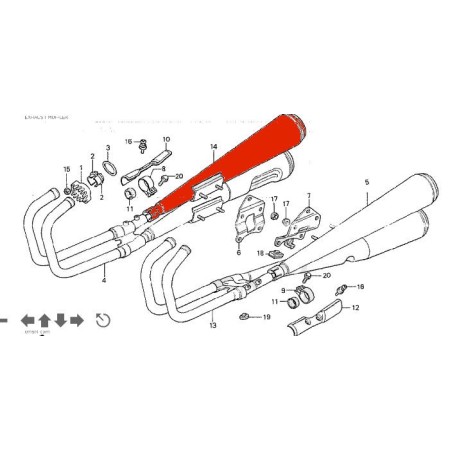 Echappement - Silencieux Droit - CB750K (DOHC) - N'est plus disponible