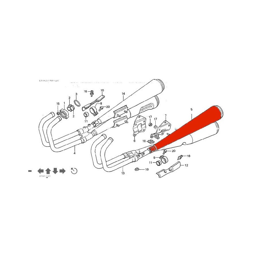 Echappement - Silencieux Gauche - CB750K (DOHC) - N'est plus disponible