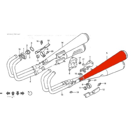 Echappement - Silencieux Gauche - CB750K (DOHC) - N'est plus disponible