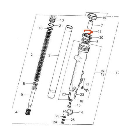 Fourche - Circlips de joint Spy (x1) - Fourche ø 35mm - 51447-KL4-951