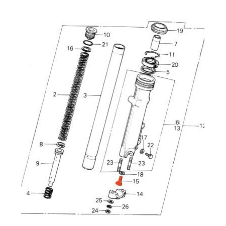 Fourche - Vis de serrage tube plongeur