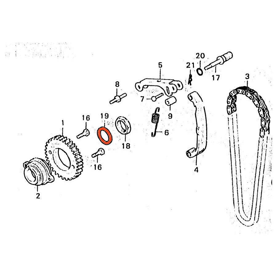 Service Moto Pieces|Moteur - distribution - Guide Chaine - 12771-05200 - DR125 - ... - GN125 - ... - GZ125|Distribution|33,10 €