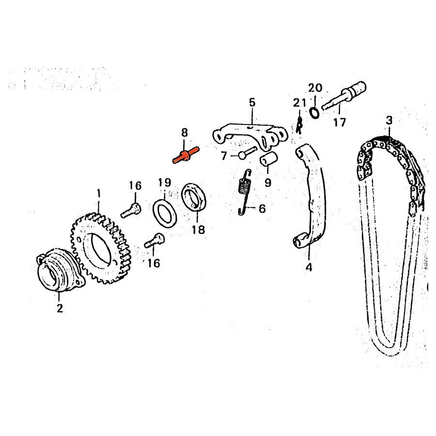 Service Moto Pieces|Distribution - Ressort de tendeur - CB750 - CB900 - CB1100|Distribution|13,90 €