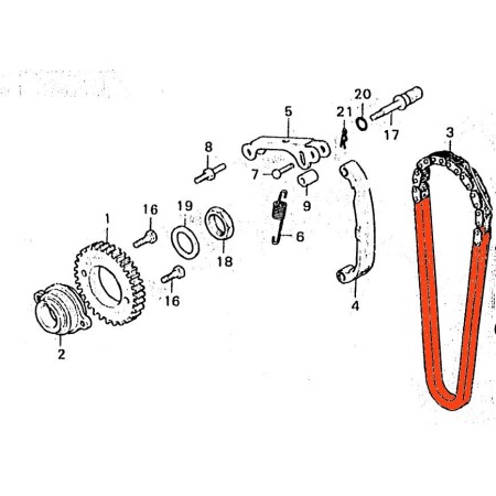 Service Moto Pieces|Distribution - Chaine 0417H-078 LE - Fermee - CX500-GL500|chaine|81,20 €