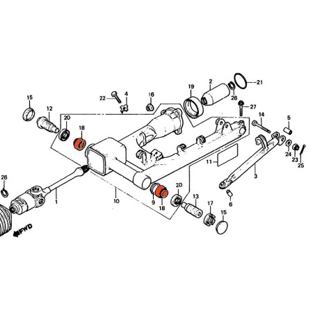 Service Moto Pieces|Bras oscillant - Cardan - Roulement (x1) - GL500 - GL1100 - GL1200|bras oscillant - bequille|30,00 €