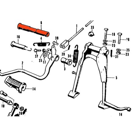 Service Moto Pieces|Bequille centrale - Axe de fixation|Produit -999 - Plus disponible|20,80 €