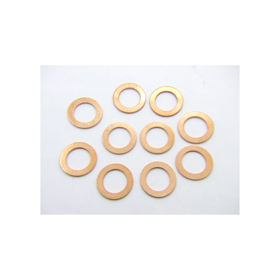 Service Moto Pieces|Rondelle - plate (x10) - DIN125 - zingué - ø 10.50 x20.00 - ep. 2.00 mm|Rondelle Cuivre|3,00 €