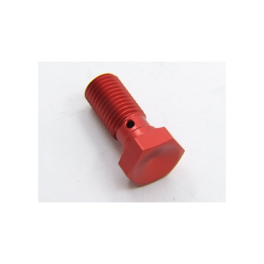 Service Moto Pieces|Frein - Vis banjo - simple - M10x1.25 - Alu - Rouge|Vis Banjo - M10 x1.25|6,50 €