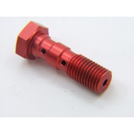 Service Moto Pieces|Frein - Vis banjo - Double - M10x1.25 - Alu - Rouge|Vis Banjo - M10 x1.25|7,10 €