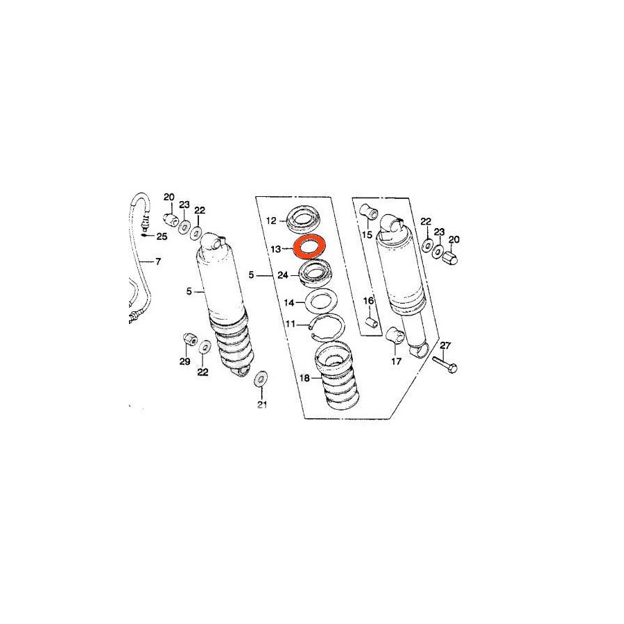 Amortisseur - Rondelle sup. joint spy - GL1100