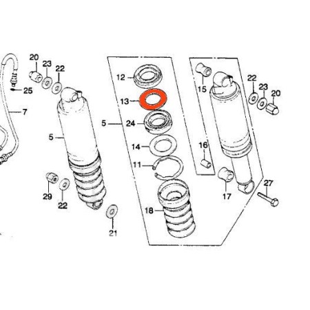 Amortisseur - Rondelle sup. joint spy - GL1100