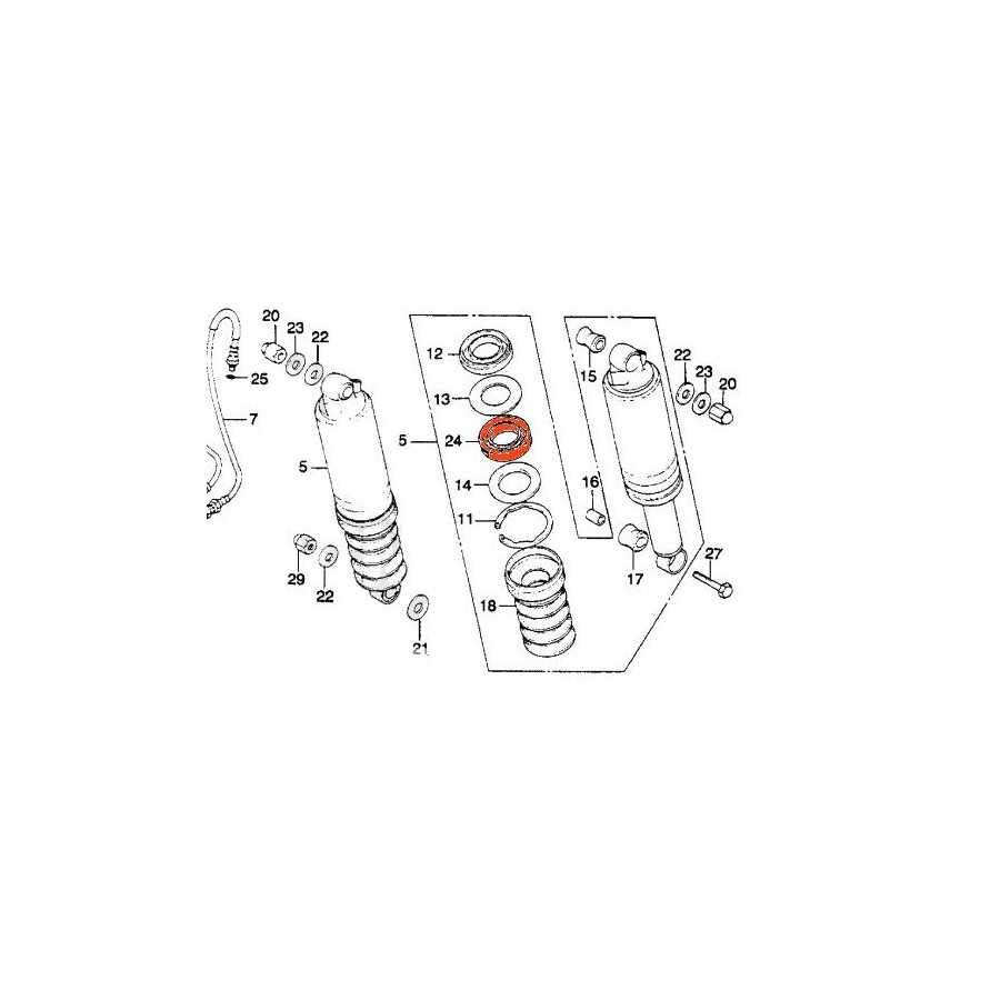 Service Moto Pieces|Cardan - Circlips de Soufflet - GL1100 - Axe 20mm - HONDA|Circlips exterieur|1,80 €