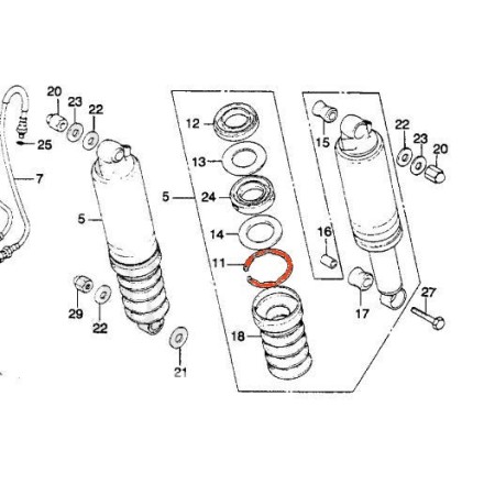 Amortisseur - Circlips - GL1100