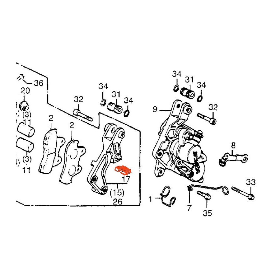 Frein - Etrier - plaque metallique - Fixation de support - (x1)