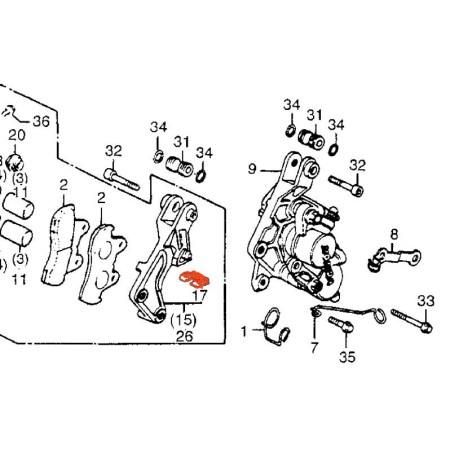 Frein - Etrier - plaque metallique - Fixation de support - (x1)