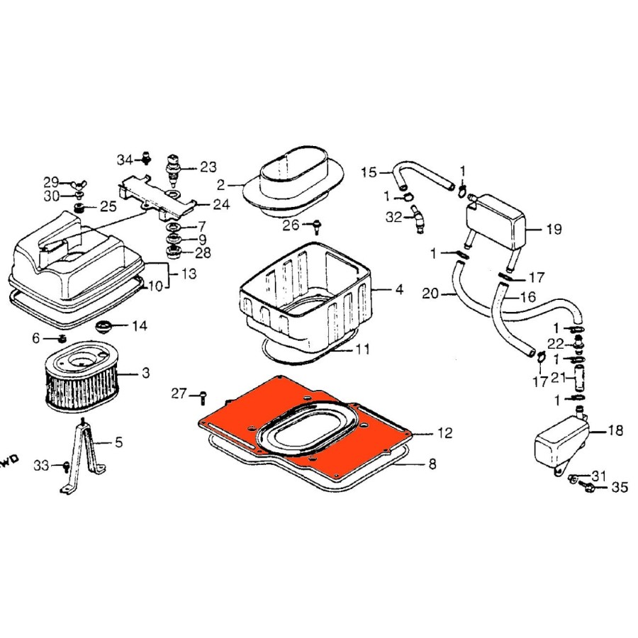 Filtre a air - plaque support - N'est plus disponible