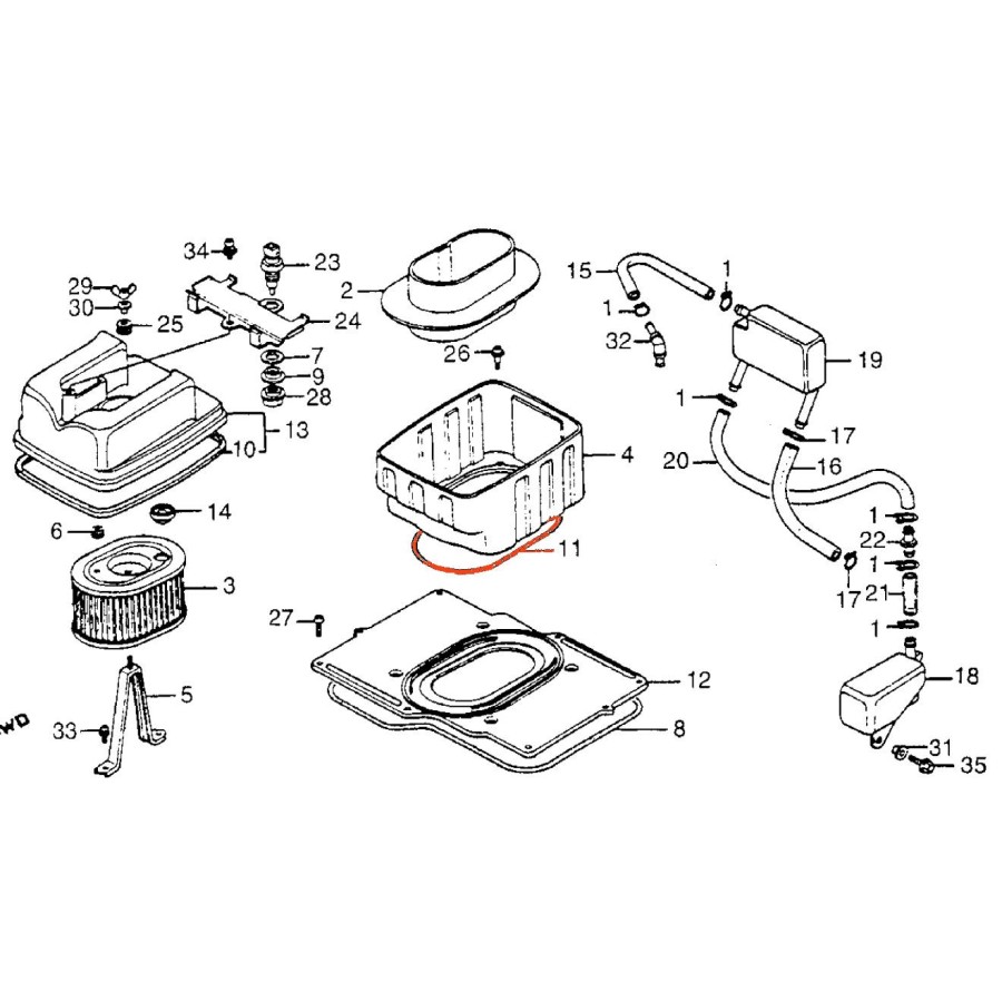 Filtre a air - joint de couvercle