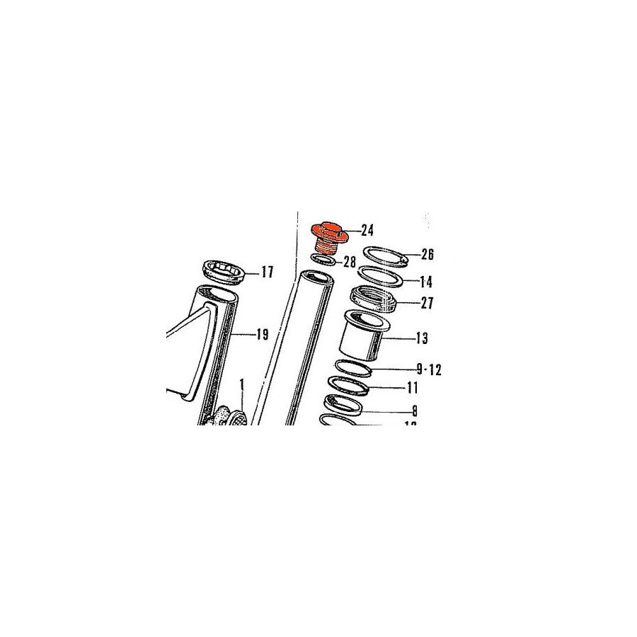 Fourche - Bouchon superieur a visser - CB750 K0-K1-K2