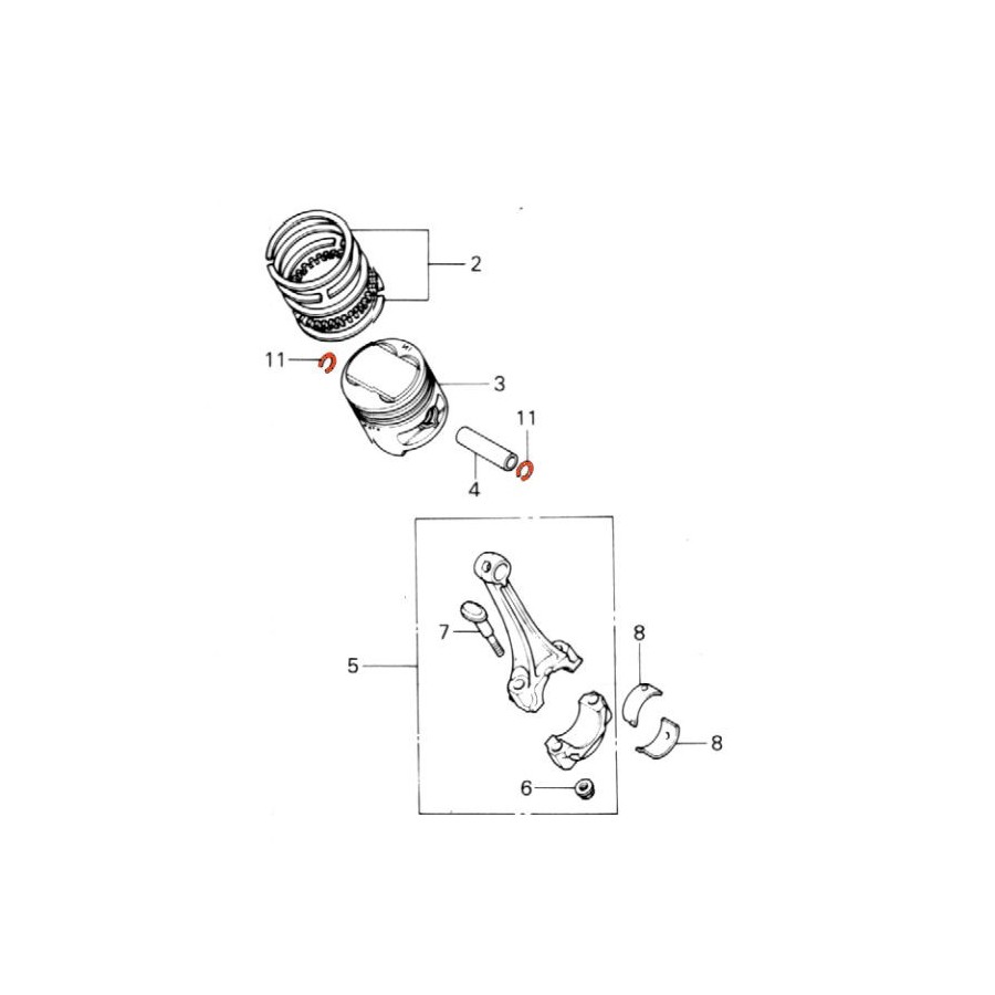 Moteur - Circlips - Axe de Piston - ø 15mm - (x1)