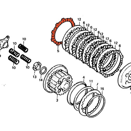 Service Moto Pieces|Embrayage - Disque Garni - de friction "B" - (x1) - HONDA ...175...250...400...500...650...750...|Disque - Garni - Lisse |20,80 €