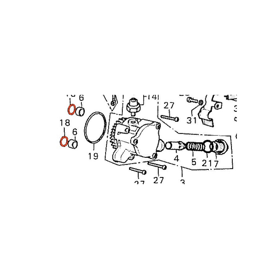 Moteur - Pompe a huile - joint torique - (x1) - ø 14.00 x2.50 mm 