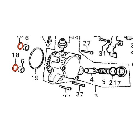 Moteur - Pompe a huile - joint torique - (x1) - ø 14.00 x2.50 mm 