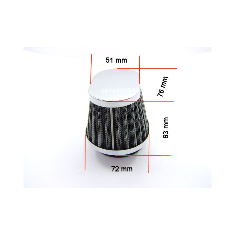 Filtre a air - ø 54 mm - Cornet - Oval - (x1) - 
