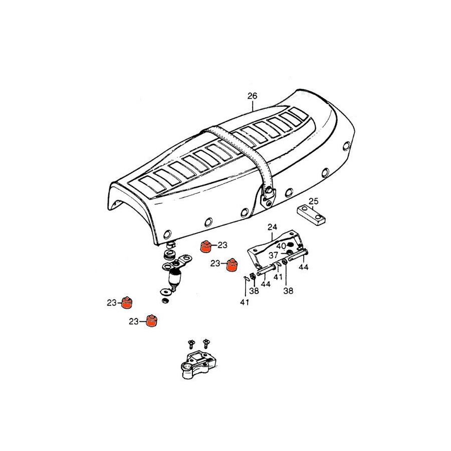 Service Moto Pieces|Selle - Neiman de fermeture - CB125T/T2 - CB750F2|Selle|36,90 €