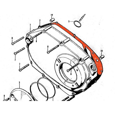 Service Moto Pieces|Moteur - Embrayage - joint de carter - Droit - CB125 K5|joint carter|16,50 €