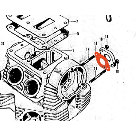 Service Moto Pieces|Pipe Admission - Joint d'entretoise - CB125K - CB125B6 - CB175K - ...|Joint - Carter|1,60 €