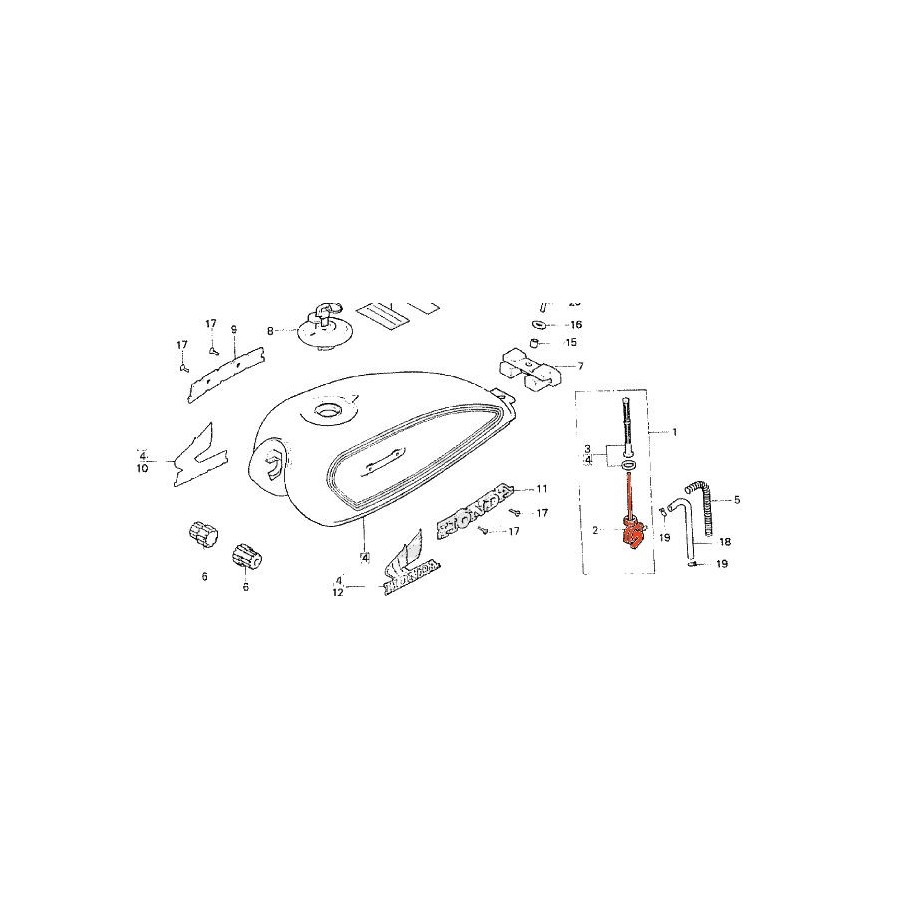 Service Moto Pieces|Reservoir - Logo Gauche - Honda|Reservoir - robinet|73,48 €