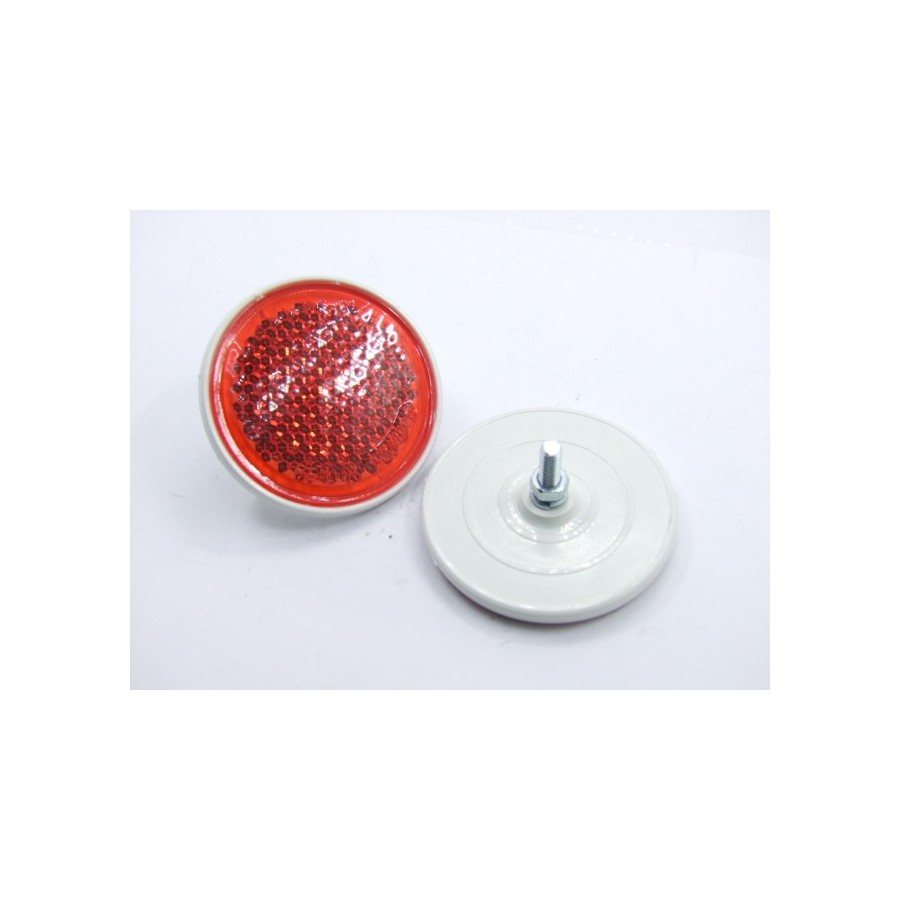 Service Moto Pieces|Reflecteur (x1) - Catadioptre Rouge/Blanc - ø 60mm x M5 a visser|Catadioptre|4,90 €