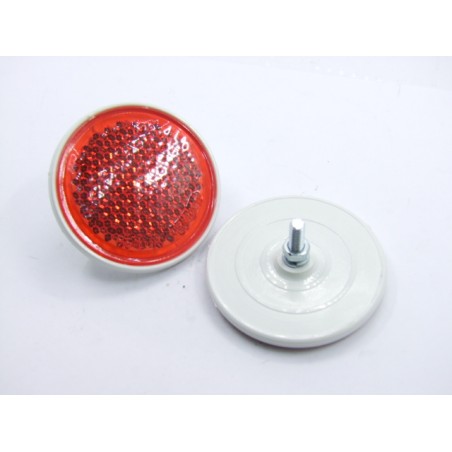 Reflecteur (x1) - Catadioptre Rouge/Blanc - ø 60mm x M5 a visser