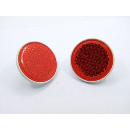 Service Moto Pieces|Reflecteur (x1) - Catadioptre Rouge/Blanc - ø 60mm x M5 a visser|Catadioptre|4,90 €