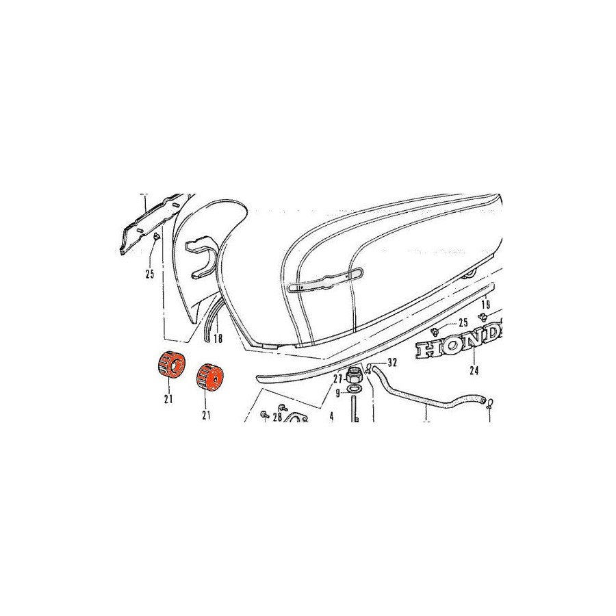 Reservoir - Silent bloc - support avant de reservoir - (x1) 