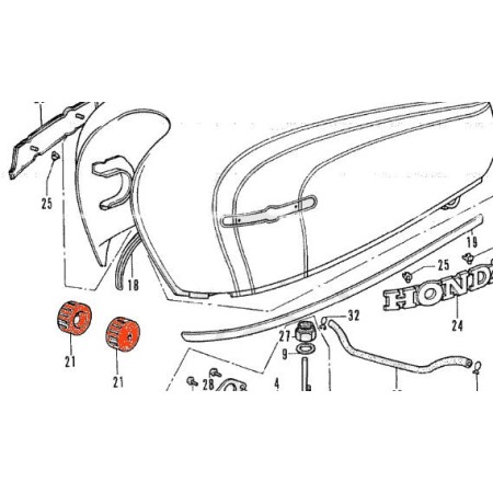 Service Moto Pieces|Reservoir - Silent bloc - support avant de reservoir - (x1) |Reservoir - robinet|9,20 €