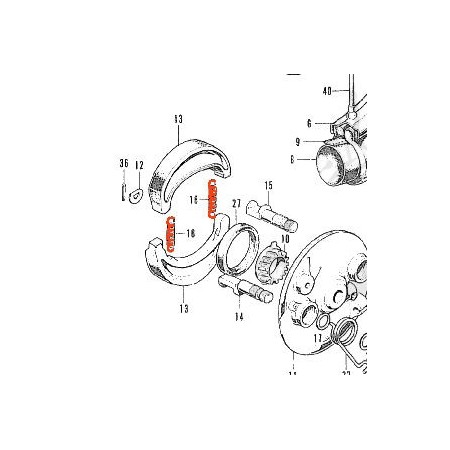 Frein - Ressort de machoire - (x2) -  CB125 S