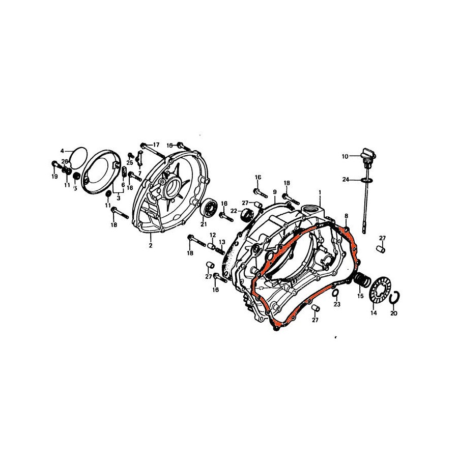 Service Moto Pieces|Moteur - Joint Spy - plaque sortie boite - 34x66.5x2mm - CB250N - CB400N|Joint - Carter|10,90 €