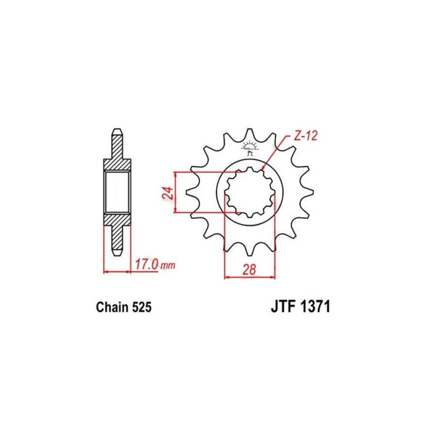 Service Moto Pieces|Transmission - Chaine JT-Z3 525-104 maillons - Noire|Chaine 525|101,00 €