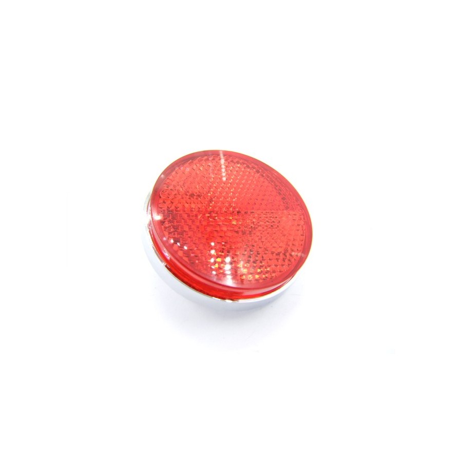 Reflecteur (x1) - Catadioptre Rouge/Chrome - ø60 x M5 a visser