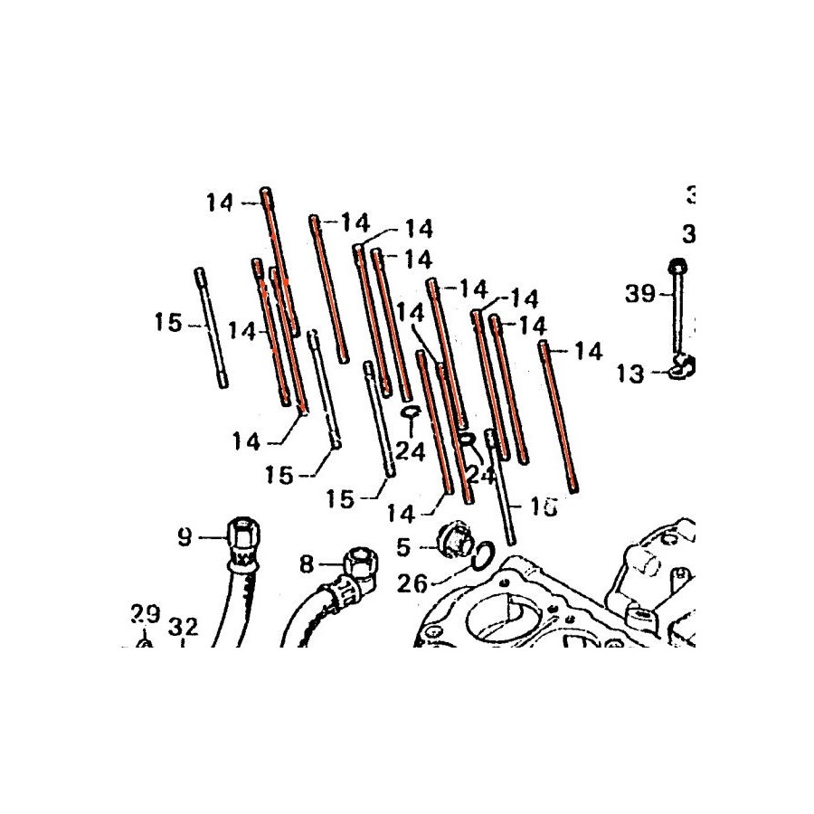 Service Moto Pieces|Cadre - Vis de fixation du moteur - M10 x1.25 x 280|Moteur|36,10 €