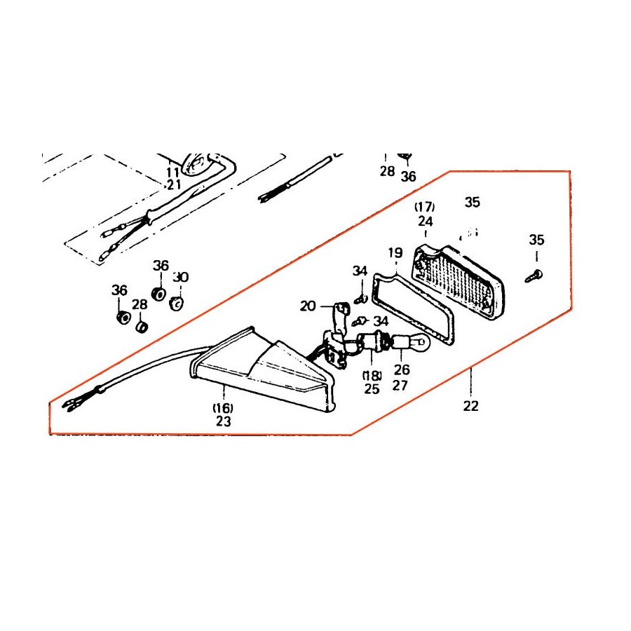 Service Moto Pieces|Clignotant - Arriere -  Droit / Gauche - XL125 - XL200 - XL250 - XL500 - MTX200|Clignotant|24,95 €