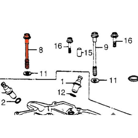 Moteur - Axe de serrage de culasse - M8 x120